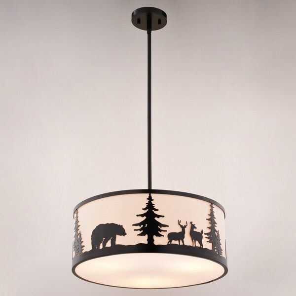 Acadia 18-in. W 3 Light Pendant Bronze